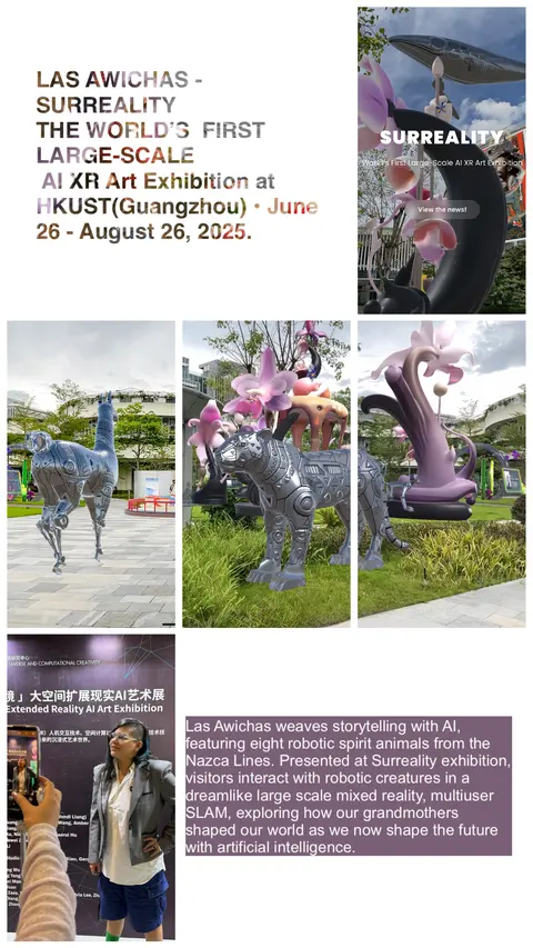 Tarjeta hecha por el estudio: Las Awichas en SURREALITY. 26 de junio al 26 de agosto de 2025
