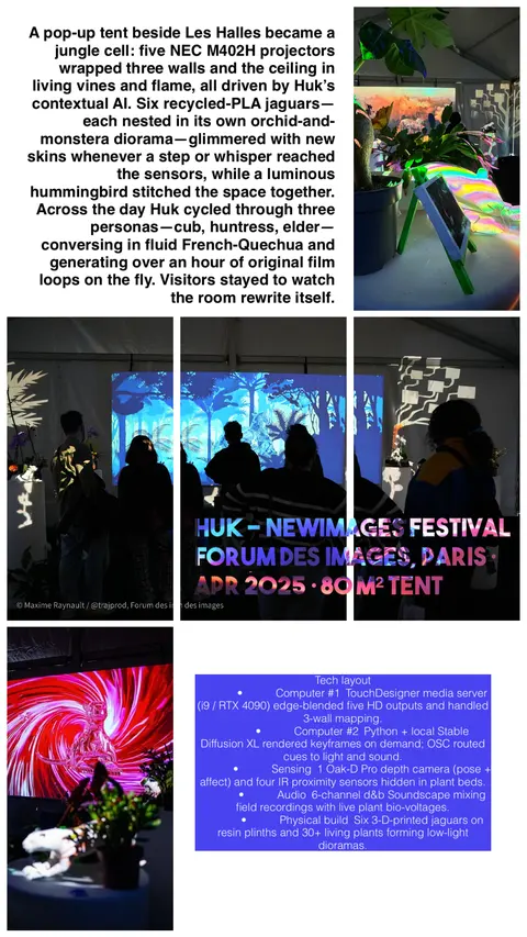 Tarjeta hecha por el estudio: Huk en NewImages Festival. Abril de 2025