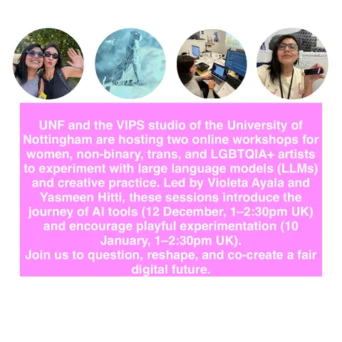 Tarjeta hecha por el estudio: Dos talleres en línea con la Universidad de Nottingham. 12 de diciembre y 10 de enero