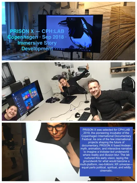 Tarjeta hecha por el estudio: Prison X en CPH:LAB. Septiembre de 2018