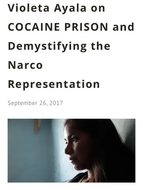 Recorte de prensa: Cinema Tropical, sobre Cocaine Prison.