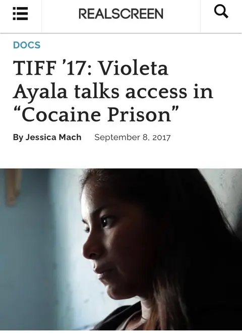 Recorte de prensa: Realscreen, sobre Cocaine Prison.