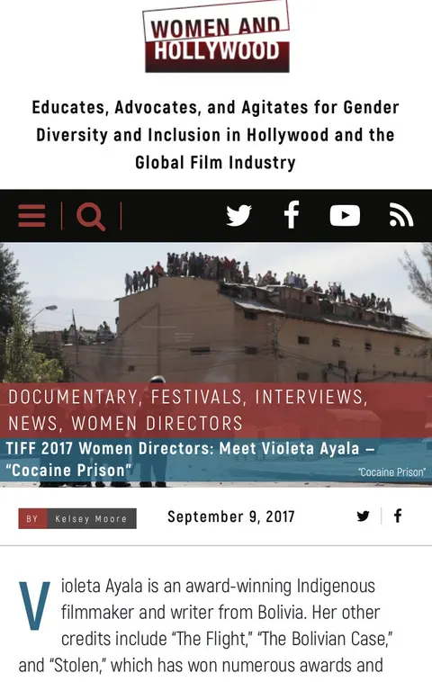 Recorte de prensa: Women and Hollywood, sobre Cocaine Prison.
