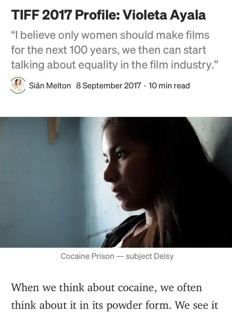 Recorte de prensa: Medium, sobre Cocaine Prison.