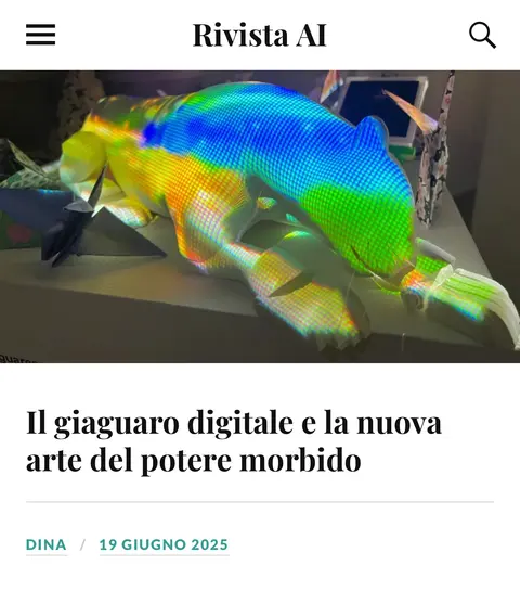 Recorte de prensa: Rivista.AI, sobre Huk the Jaguaress.