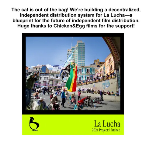 Recorte de prensa: Chicken & Egg Films, sobre La Lucha.