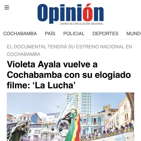 Recorte de prensa: Opinión, sobre La Lucha.