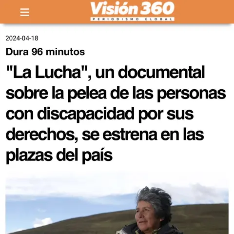 Recorte de prensa: Visión 360, sobre La Lucha.