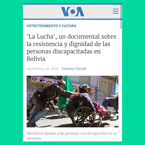 Recorte de prensa: Voz de América, sobre La Lucha.