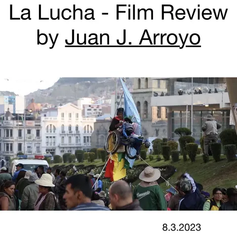 Recorte de prensa: Review by Juan J. Arroyo, sobre La Lucha.