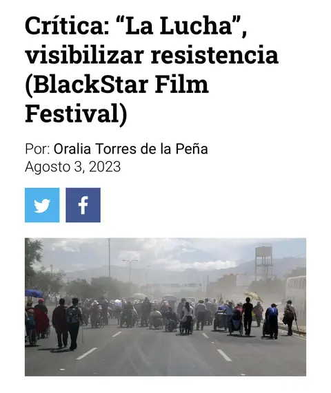 Recorte de prensa: La Estatuilla, sobre La Lucha.