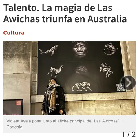 Recorte de prensa: Los Tiempos, sobre Las Awichas.