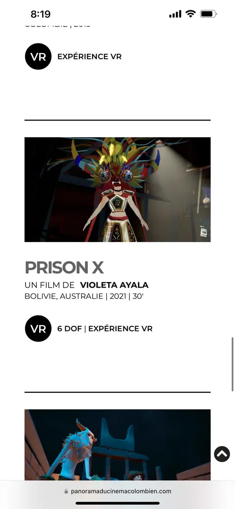 Recorte de prensa: Panorama du cinéma colombien, sobre Prison X.