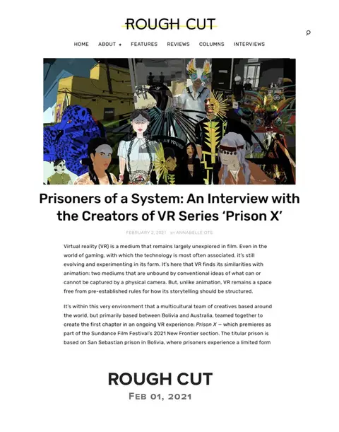 Recorte de prensa: Rough Cut, sobre Prison X.