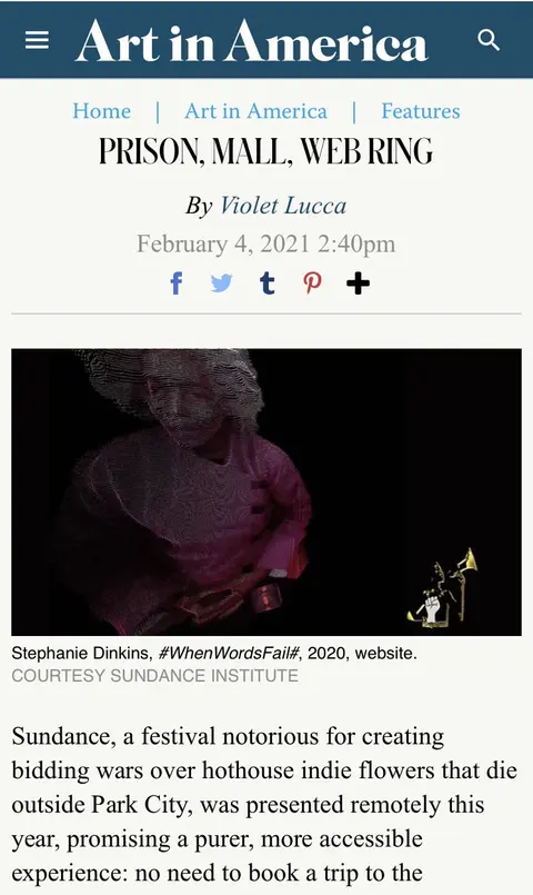 Recorte de prensa: Art in America, sobre Prison X.