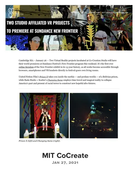 Recorte de prensa: MIT Co-Creation Studio, sobre Prison X.