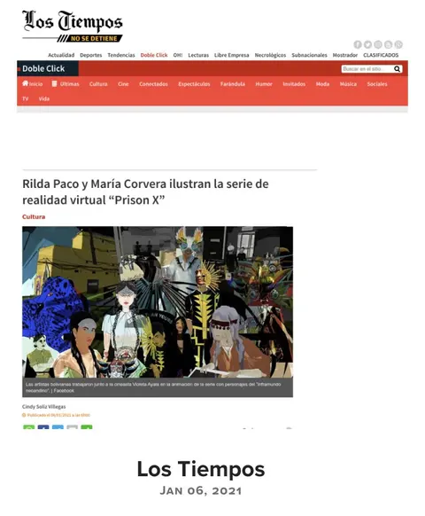 Recorte de prensa: Los Tiempos, sobre Prison X.