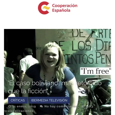 Recorte de prensa: Ibermedia Digital, sobre The Bolivian Case.