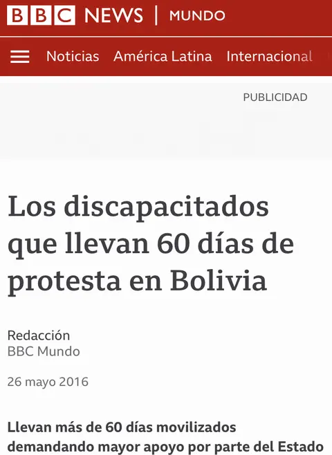 Recorte de prensa: BBC Mundo, sobre The Fight.