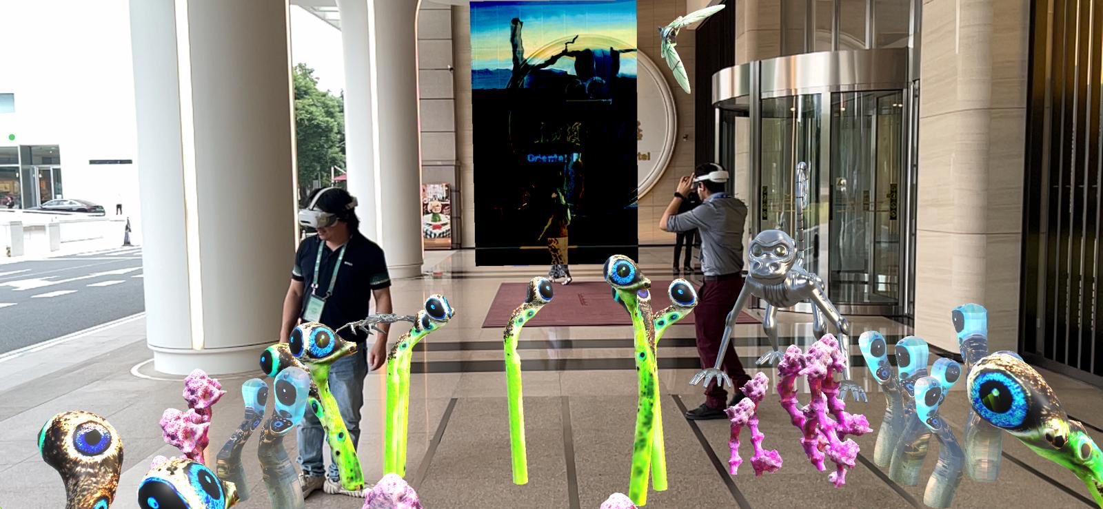 Las Awichas creatures in mixed reality, Shanghai